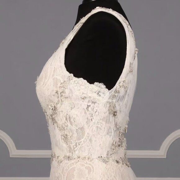 Isabelle Armstrong Willow Wedding Dress Sz 10 Lace, Beads, Tulle Bridal Gown - Picture 7 of 12